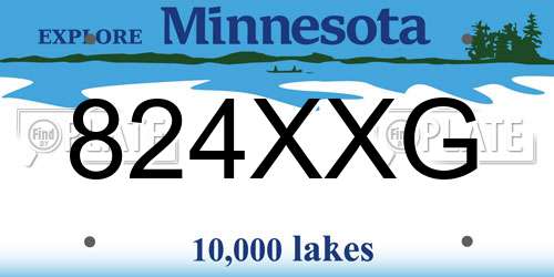 824XXG Minnesota License Plate