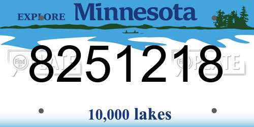 8251218 Minnesota License Plate