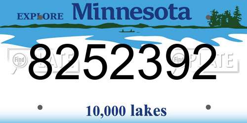 8252392 Minnesota License Plate