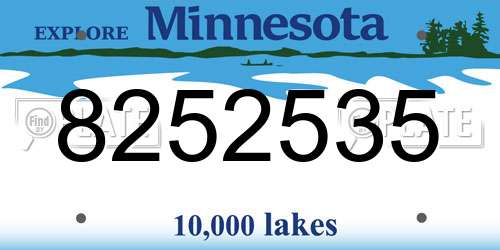 8252535 Minnesota License Plate