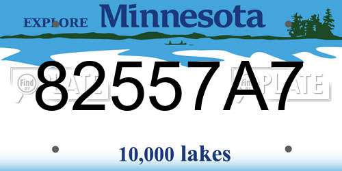 82557A7 Minnesota License Plate