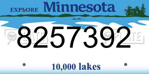 8257392 Minnesota License Plate