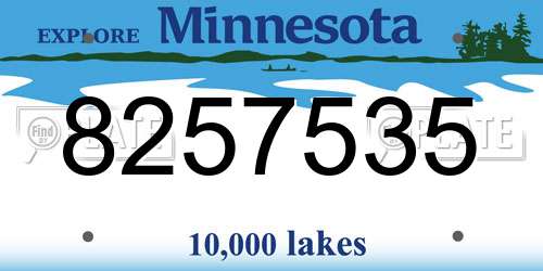 8257535 Minnesota License Plate