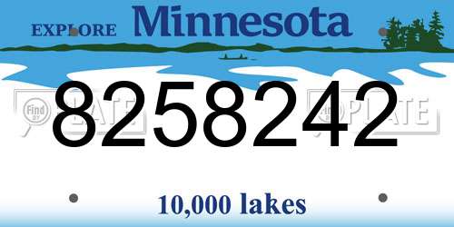 8258242 Minnesota License Plate