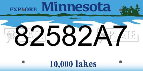 82582A7 Minnesota License Plate