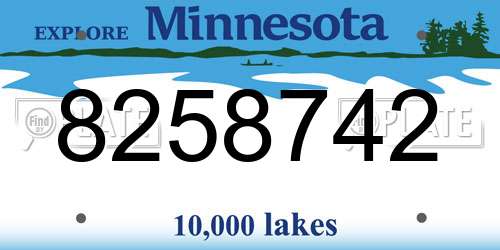 8258742 Minnesota License Plate