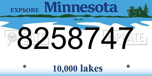 8258747 Minnesota License Plate