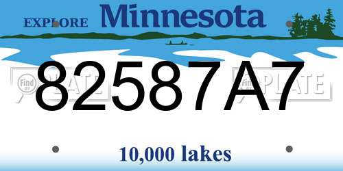 82587A7 Minnesota License Plate