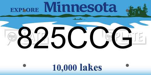 825CCG Minnesota License Plate