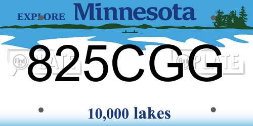 825CGG Minnesota License Plate