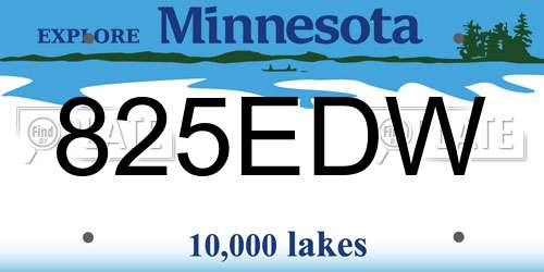 825EDW Minnesota License Plate