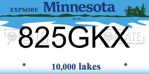 825GKX Minnesota License Plate