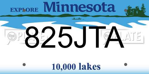 825JTA Minnesota License Plate