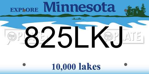 825LKJ Minnesota License Plate