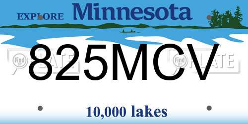 825MCV Minnesota License Plate