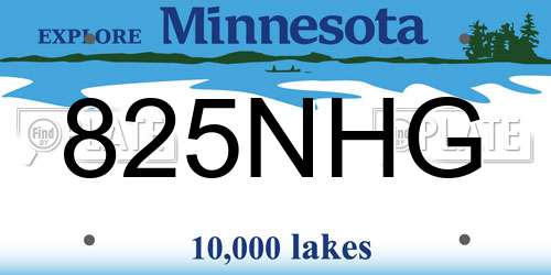 825NHG Minnesota License Plate
