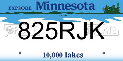825RJK Minnesota License Plate