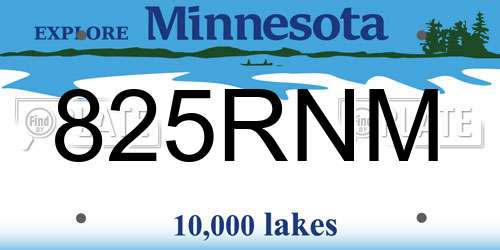 825RNM Minnesota License Plate