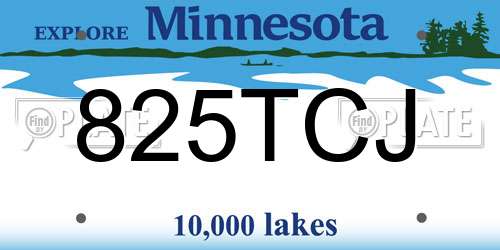 825TCJ Minnesota License Plate