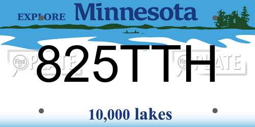 825TTH Minnesota License Plate
