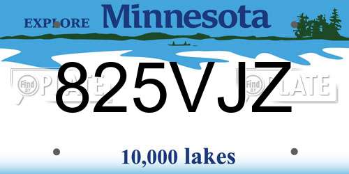 825VJZ Minnesota License Plate