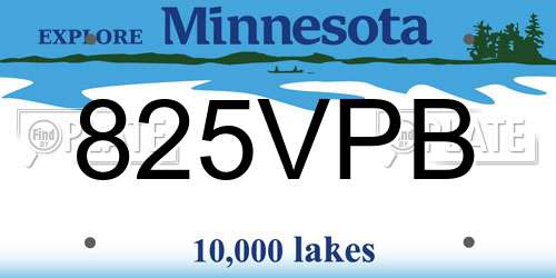 825VPB Minnesota License Plate