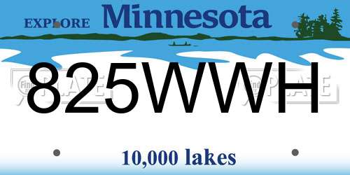 825WWH Minnesota License Plate