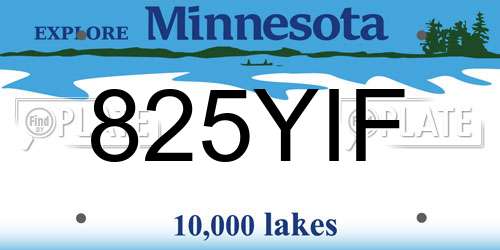 825YIF Minnesota License Plate