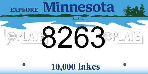 8263 Minnesota License Plate