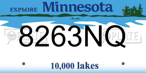 8263NQ Minnesota License Plate