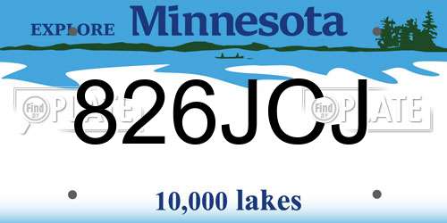 826JCJ Minnesota License Plate