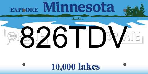 826TDV Minnesota License Plate