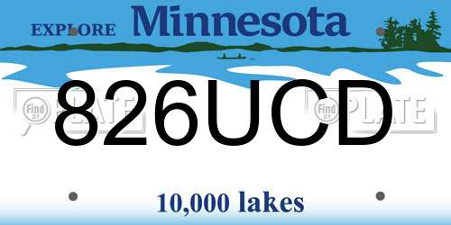 826UCD Minnesota License Plate