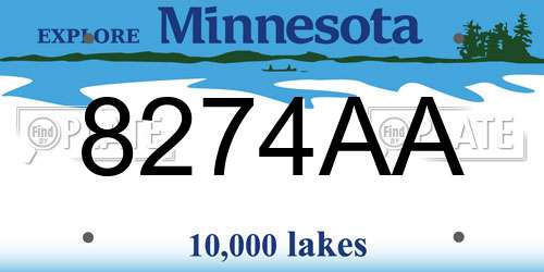 8274AA Minnesota License Plate