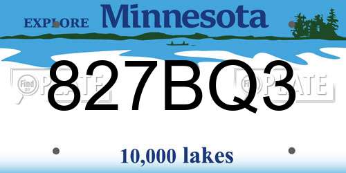 827BQ3 Minnesota License Plate