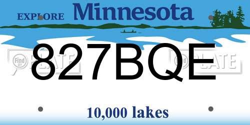 827BQE Minnesota License Plate