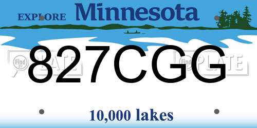 827CGG Minnesota License Plate