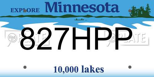 827HPP Minnesota License Plate