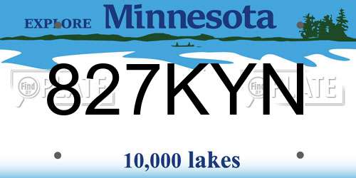 827KYN Minnesota License Plate