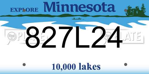 827L24 Minnesota License Plate