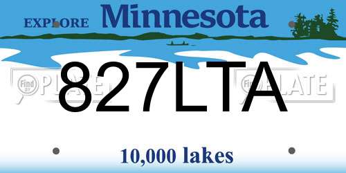827LTA Minnesota License Plate
