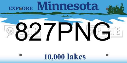 827PNG Minnesota License Plate