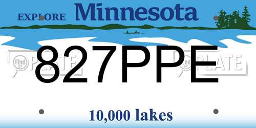 827PPE Minnesota License Plate