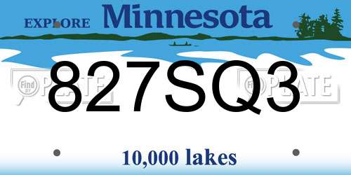 827SQ3 Minnesota License Plate