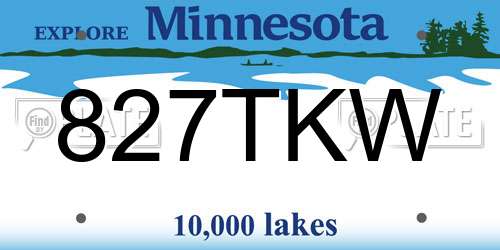 827TKW Minnesota License Plate