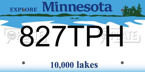 827TPH Minnesota License Plate