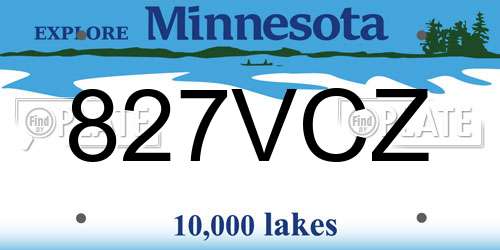 827VCZ Minnesota License Plate