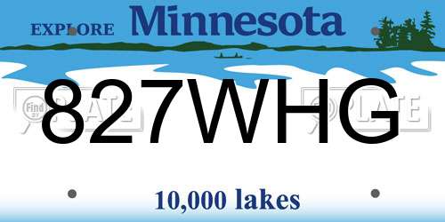 827WHG Minnesota License Plate