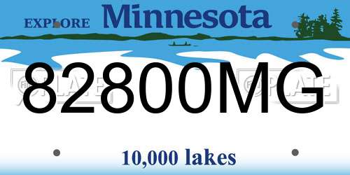 82800MG Minnesota License Plate