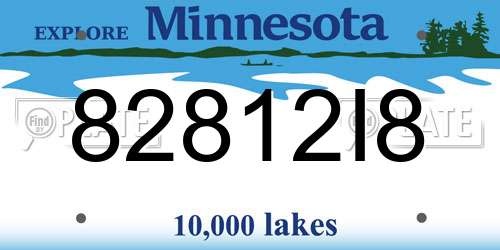 82812I8 Minnesota License Plate